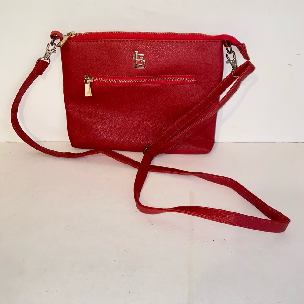 Red St Louis Cardinals MLB Crossbody Purse Bag Detachable Strap Gold Hardware - Picture 2 of 13